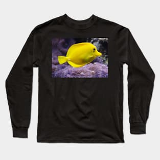 YELLOW REEF FISH IN ALL IT'S GLORY IN THE BLUE OCEAN DESIGN Long Sleeve T-Shirt